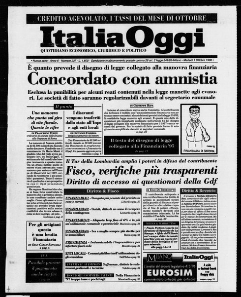 Italia oggi : quotidiano di economia finanza e politica